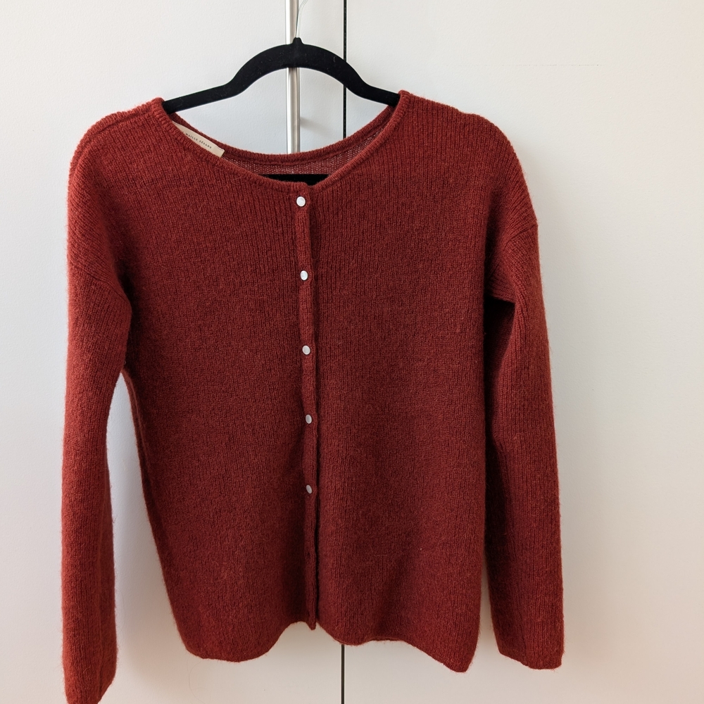 Sézane Brick Red Cardigan